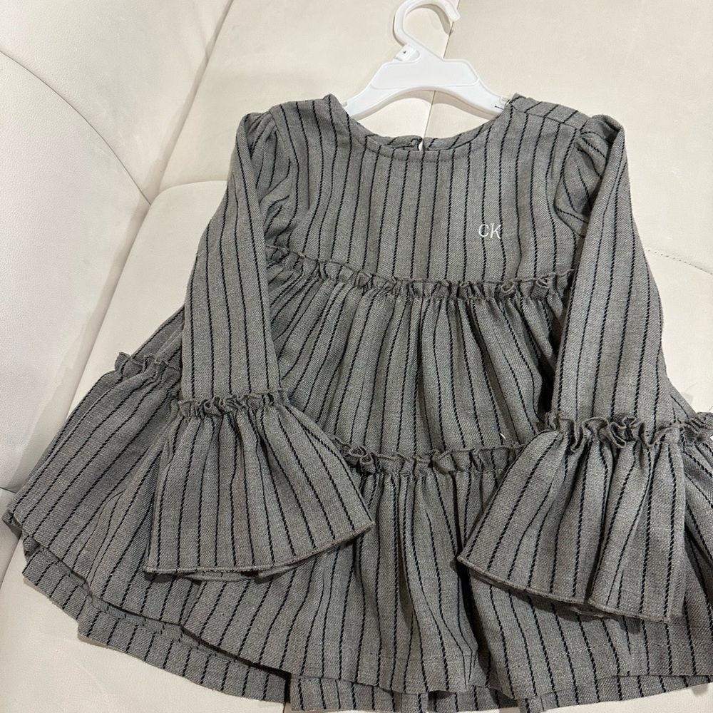 CK Gray Striped Dress for leggings for 4T